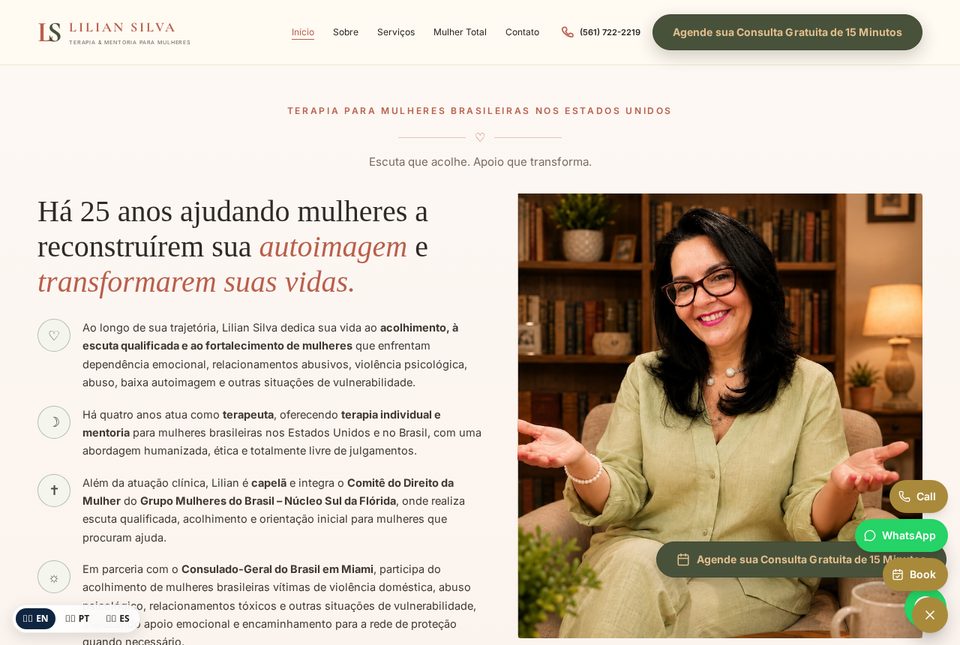 Lilian Silva website built with Autorixa